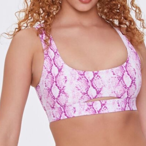 Forever 21 Other - Forever 21 Snakeskin Print Bralette Bikini Top